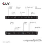 Club 3D Notebook Dokkoló - CSV-2540 (USB-C to 2xUSB-C, 2xUSB-A, 2xHDMI, 2xDP, RJ45, SD/MicroSD, 100W PD, 4K60hz)