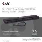 Club 3D Notebook Dokkoló - CSV-2541 (USB-C to 4xUSB-C, 2xUSB-A, 2xHDMI, 2xDP, RJ45, SD/MicroSD, 100W PD, 4K60hz)