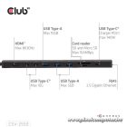 Club 3D USB Hub - CSV-2550 (USB-C to 3xUSB-C, 3xUSB-A, RJ45, SD/MicroSD, 140W PD, HDMI, 8K30hz)