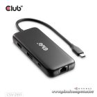 Club 3D USB Hub - CSV-2551 (USB-C to USB-C, 2xUSB-A, RJ45, SD/MicroSD, 100W PD, HDMI, DP, 8K30hz)