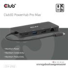 Club 3D USB Hub - CSV-2552 (USB-C to 2xUSB-C, 2xUSB-A, 2xHDMI, RJ45, SD/MicroSD, 100W PD, 4K60hz)