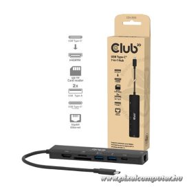   Club 3D USB Hub - CSV-2553 (USB-C to USB-C, 2xUSB-A, HDMI, RJ45, SD/MicroSD, 100W PD, 4K60hz)