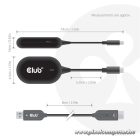 Club 3D Átalakító - CSV-2570 (USB-C to HDMI vezeték nélkül, 25m hatótáv, FHD 60Hz, Alt Mode, HDCP 1.4 & 2.2)