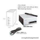 Club 3D Notebook Dokkoló - CSV-3104D (4K UHD, 3.0 USB-A to HDMI, DVI-I, 4xUSB-A, RJ45, 3.5 Jack Audio + Mic)