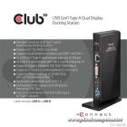 Club 3D Notebook Dokkoló - CSV-3242HD (1200p DUAL DISPLAY, USB-B to HDMI, DVI-I, 6xUSB-A, RJ45, 3.5 Jack Audio + Mic)