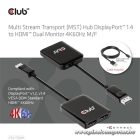Club 3D USB Hub - CSV-7200H (Multi Stream, DisplayPort 1.4 to 2xHDMI, 2x4K60Hz)