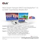 Club 3D USB Hub - CSV-7200H (Multi Stream, DisplayPort 1.4 to 2xHDMI, 2x4K60Hz)