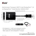 Club 3D USB Hub - CSV-7200 (Multi Stream, DisplayPort 1.4 to 2xDisplayPort, 2x4K60Hz)