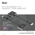 Club 3D USB Hub - CSV-7220 (Multi Stream, DisplayPort 1.4 to DisplayPort + HDMI, 2x4K60Hz)