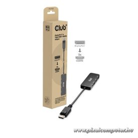   Club 3D Átalakító - CSV-7330 (DisplayPort 2.1 to 3xHDMI, 8K60Hz, HDR, HDCP 2.3, HPD, ALT mode)
