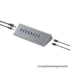 Conceptronic USB Hub - HUBBIES18G (10 port, USB-A/C to 2x USB-C+8x USB-A, külső táp, szürke)