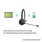 Conceptronic POLONA03BDA Vezeték nélküli Fejhallgató Hangerőszabályzóval, Felhajtható Mikrofonnal és USB Adapterrel (Fekete)