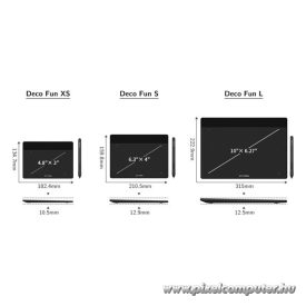   XP-PEN Grafikus tábla - DECO FUN XS_BK (4,8"x3", 5080 LPI, PS 8192, 220 RPS, USB-C) fekete