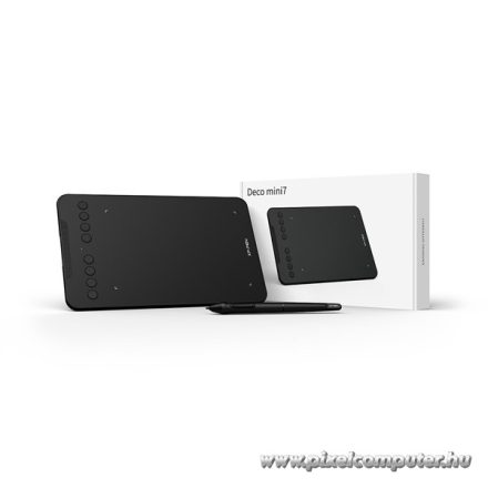 XP-PEN Grafikus tábla - Deco Mini 7 (7"x4,37", 5080 LPI, PS 8192, 220 RPS, 8 gomb, USB-C)