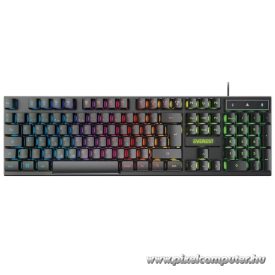   Everest Gamer Billentyűzet - KB-188 Borealis Rainbow (N-key, USB, fekete, magyar, RGB LED)