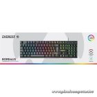 Everest Gamer Billentyűzet - KB-188 Borealis Rainbow (N-key, USB, fekete, magyar, RGB LED)