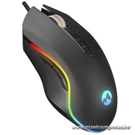   Everest Gamer Egér - SM-F09 TITANIO  (7200 DPI, 6gomb, 1,8m harisnyázott kábel,optikai, fekete, RGB LED)