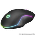 Everest Gamer Egér - SM-F09 TITANIO  (7200 DPI, 6gomb, 1,8m harisnyázott kábel,optikai, fekete, RGB LED)