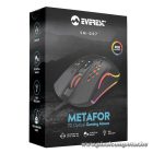 Everest Gamer Egér - SM-G07 METAFOR  (6400 DPI, 7gomb, 1,5m harisnyázott kábel,optikai, fekete, RGB LED)