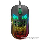 Everest Gamer Egér - SM-G66 X-HOLE  (8000 DPI, 7gomb, 1,5m harisnyázott kábel,optikai, fekete, RGB LED)