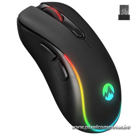 Everest SM-W75 -X-RAPID GAMER egér (1600 DPI, 6 gomb, optikai, fekete, RGB LED)