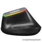 Everest Vezeték nélküli Egér - SMW-618  Ergonomic Vertical (1600 DPI, 6 gomb, optikai, fekete, RGB LED)