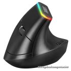 Everest Vezeték nélküli Egér - SMW-618  Ergonomic Vertical (1600 DPI, 6 gomb, optikai, fekete, RGB LED)