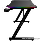 The G-Lab Gamer Asztal - K DESK ELECTRON EX (120x60cm, fém, pohártartó, fejhallgatótartó, fekete, RGB LED)