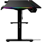 The G-Lab Gamer Asztal - K DESK PLATINIUM (140x75cm, fém, pohár, fejhallgatótartó, fekete, motoros magasság áll., RGB)