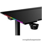 The G-Lab Gamer Asztal - K DESK PLATINIUM (140x75cm, fém, pohár, fejhallgatótartó, fekete, motoros magasság áll., RGB)