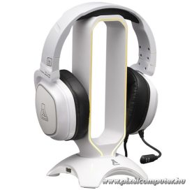   The G-Lab Fejhallgató állvány - K-STAND-RADON-W  (fehér, 2xUSB3.0, műanyag)