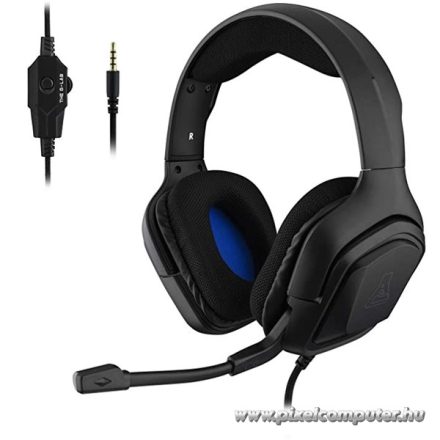 The G-Lab Fejhallgató - KORP COBALT/B (mikrofon, 3,5mm Jack, hangerőszabályzó, nagy-párnás, fekete)