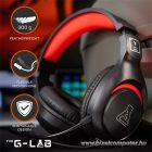 The G-Lab Fejhallgató - KORP  YTTRIUM (mikrofon, 3,5 Jack, hangerőszabályzó, nagy-párnás, RGB, fekete)