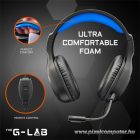 The G-Lab Fejhallgató - KORP  YTTRIUM (mikrofon, 3,5 Jack, hangerőszabályzó, nagy-párnás, RGB, fekete)