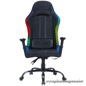   The G-Lab Gamer szék - KS ELECTRON EX (fekete; állítható magasság; áll. kartámasz, RGB LED)