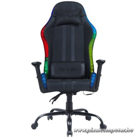 The G-Lab Gamer szék - KS ELECTRON EX (fekete; állítható magasság; áll. kartámasz, RGB LED)