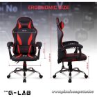 The G-Lab Gamer szék - KS NEON BLACK (fekete; állítható magasság; áll. kartámasz)