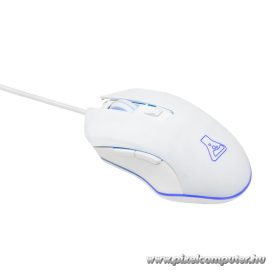   The G-Lab Gamer Egér - KULT-HELIUM-W (3200 DPI, 6 gomb, makro, 1,8m kábel, RGB LED, fehér)