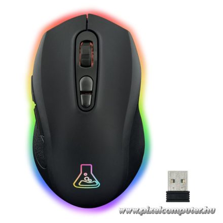 The G-Lab Vezeték nélküli Gamer Egér - KULT-KRYPTON (6400 DPI, 2,4Ghz + BT, 7 gomb, 250Hz,  RGB LED, fekete)