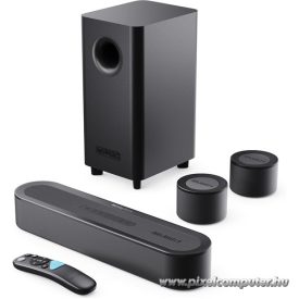   Majority Hangszóró Soundbar - Bowfell Halo 5.1 Atmos (300W, BT 5.3, HDMI ARC, AUX, USB, Optikai, Távírányító, Mélynyomó)
