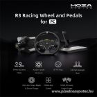 Moza Racing csomag - R3 PC Szimulátor szett (Direct Drive, R3 bázis, ES kormány, SR-P Lite pedál, bilincs)