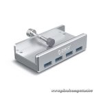 Orico USB3.0 Hub - MH4PU-SV /161/(4 port, Bemenet: USB-A, Kimenet: 4xUSB-A, rögzíthető, ezüst)