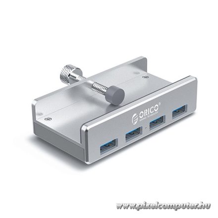 Orico USB3.0 Hub - MH4PU-SV /161/(4 port, Bemenet: USB-A, Kimenet: 4xUSB-A, rögzíthető, ezüst)