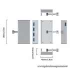 Orico USB3.0 Hub - MH4PU-SV /161/(4 port, Bemenet: USB-A, Kimenet: 4xUSB-A, rögzíthető, ezüst)