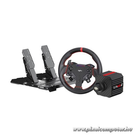PXN csomag - VD4 PC Szimulátor szett (Direct Drive, VD4 bázis + WAS kormány + PD HM pedál + bilincs, fekete)
