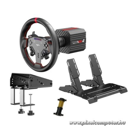 PXN csomag - VD4 PC Szimulátor szett (Direct Drive, VD4 bázis + WAS kormány + PD HM pedál, Z8 bilincs, fekete)