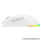 Rampage Vezeték Nélküli Egér - PROTE M5 PRO (Pixart PAW3395, Huano 80M, 2600DPI, 500mAh, 6 gomb, RGB, Type-C, fehér)