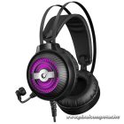 Rampage Fejhallgató - RM-K29 THUNDER (mikrofon, 3,5 mm Jack, hangerőszabályzó, nagy-párnás, fekete, RGB LED)