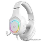 Rampage Fejhallgató - RM-K90 VECTOR (mikrofon, USB, 3,5 Jack, hangerőszabályzó, nagy-párnás, fehér)