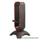 Rampage Fejhallgató állvány - RM-H66 GUARD (fekete, műanyag, USB HUB, Egérkábel tartó, RGB)